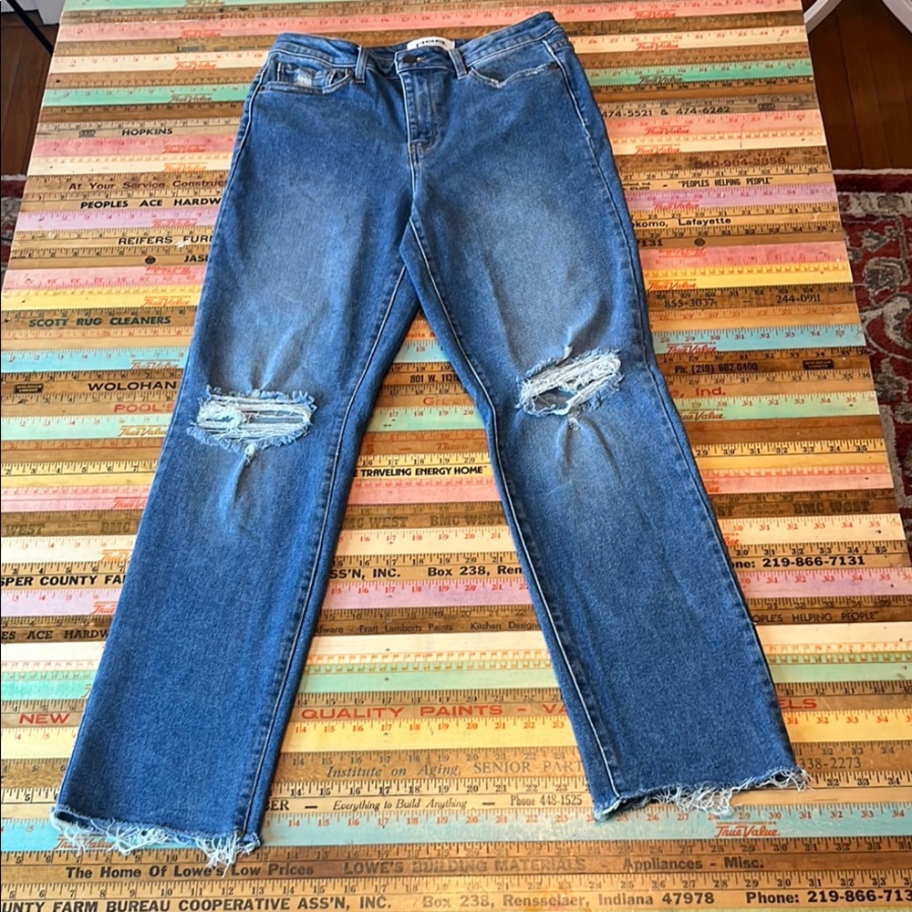 RSQ Women high rise straight leg medium wash denim blue Jeans US 6